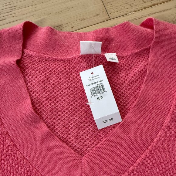 NWT GAP Beachy Knit Pink V-Neck Sweater - Picture 3 of 6
